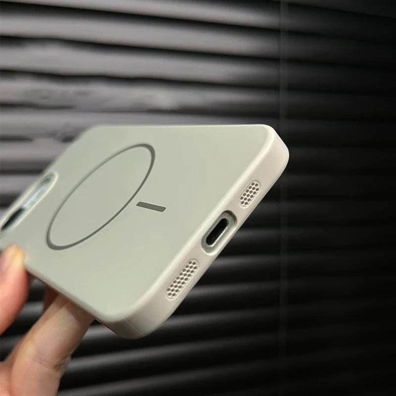 Для MagSafe Магнитный Чехол для Телефона Конфетного Цвета Для iPhone 17 16 15 14 Plus 13 12 Mini 11 Pro MAX X Беспроводная Зарядка Матовый Жесткий Funda