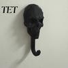 Eclectic Home Accessories 2Pcs 3D Printed Skull Wall Hook, Gothic Dark Mounted Hanger, Geometric Artistic Storage Towel Key Hat Hook for Bathroom
