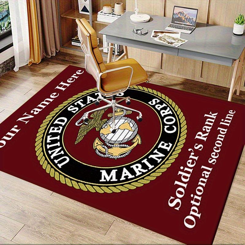 Office Carpet: Marine Corps Emblem Sofa Rug, Chair Protection Blanket