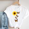 Tee Top Women Print Summer Fashion Tshirt Dandelion Butterfly Plant Clothing Casual Short Sleeve Lady Female Graphic T-shirt
