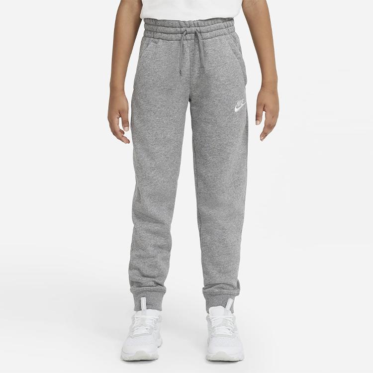 Nike Спортивная одежда Клубные однотонные джоггеры с вышитым логотипом и кулиской Детские штаны Серые DA0864-091