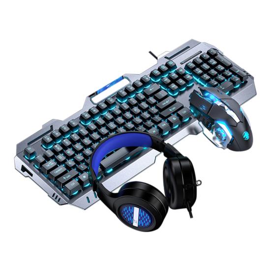 3 шт./компл. USB-проводная механическая клавиатура, мышь, наушники, 104 клавиши, домашний офис, компьютер, настольная игровая клавиатура с подсветкой, аксессуары для ПК
