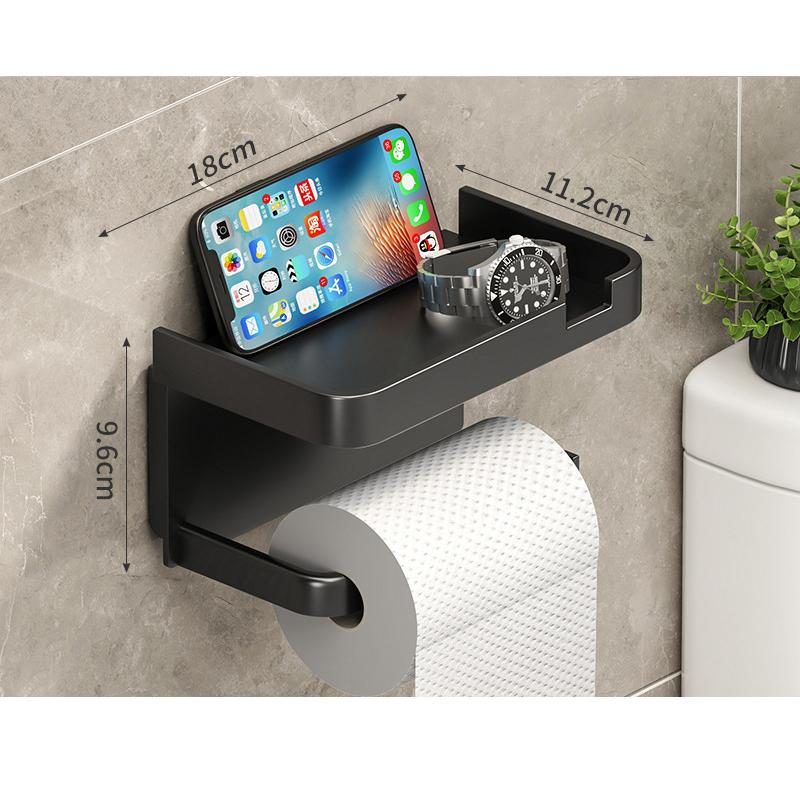 Коробка для туалетной бумаги в ванной комнате Держатель рулона бумажных полотенец Держатель для туалетной бумаги для мобильного телефона без проколов Коробка для туалетной бумаги Стойка для хранения туалетной бумаги