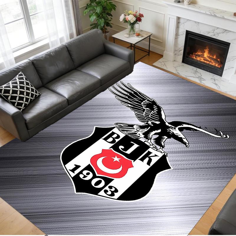 Anti‑Slip Crystal Velvet Floor Rug, Besiktas Design Carpet for Indoor Living Bedroom Home Decoration