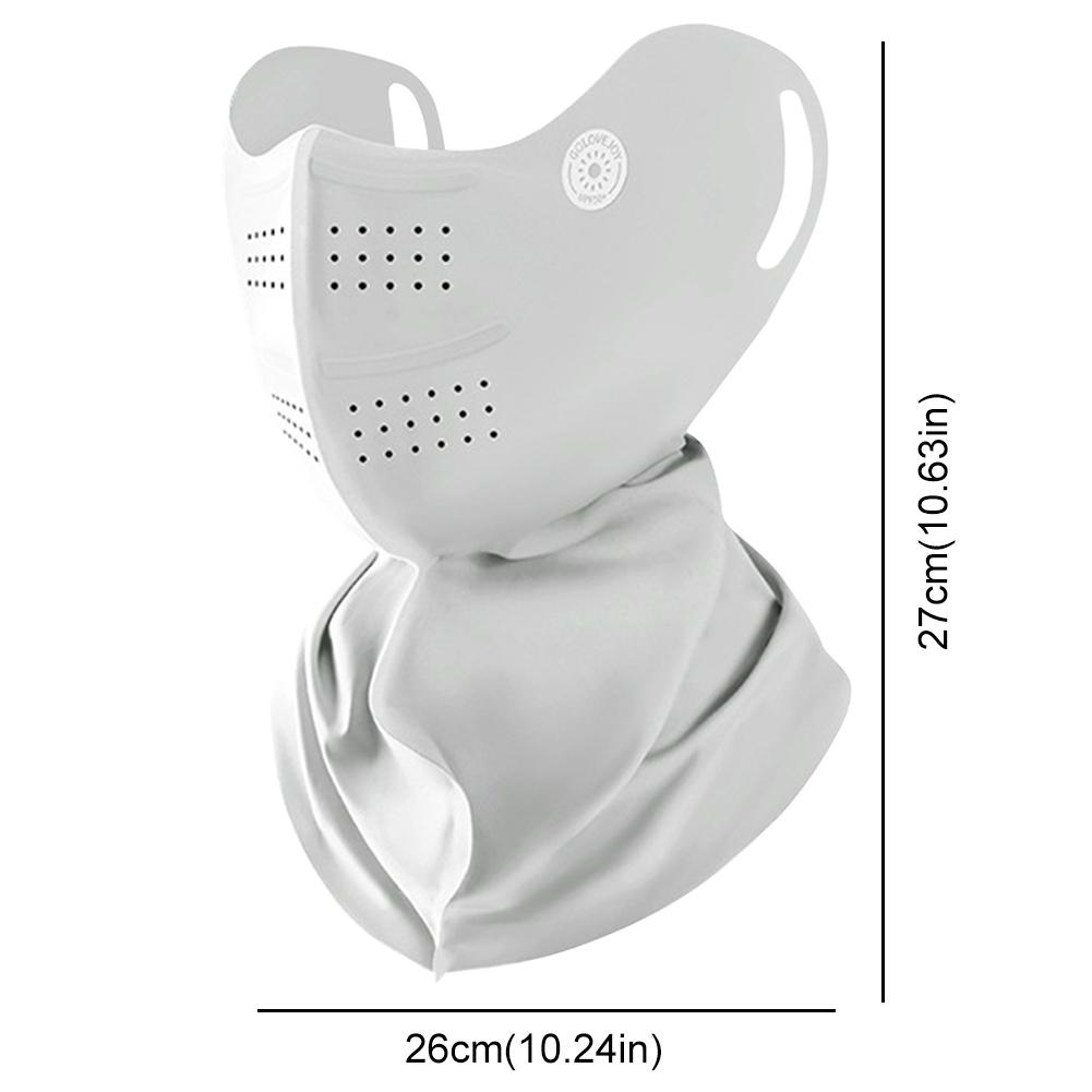 FE# Sunscreen Face Mask Cooling Face Cover with Ear Loops for Cycling (Black)