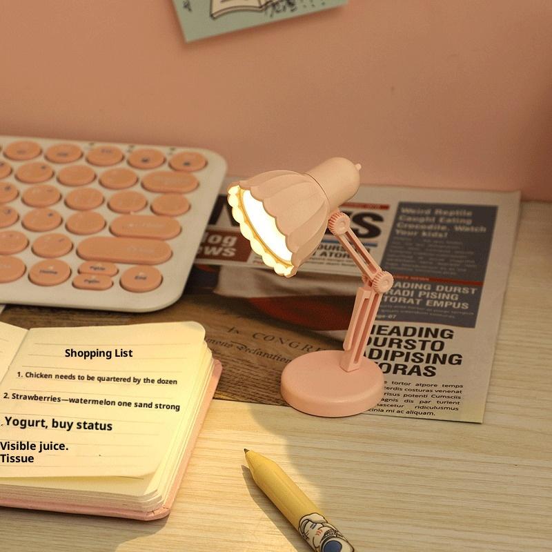 1Pc Shaped Led Book Light With Clip,Desk Decorative Table Lamp,Eye Protection Book Reading Lamp At Night With Batteries