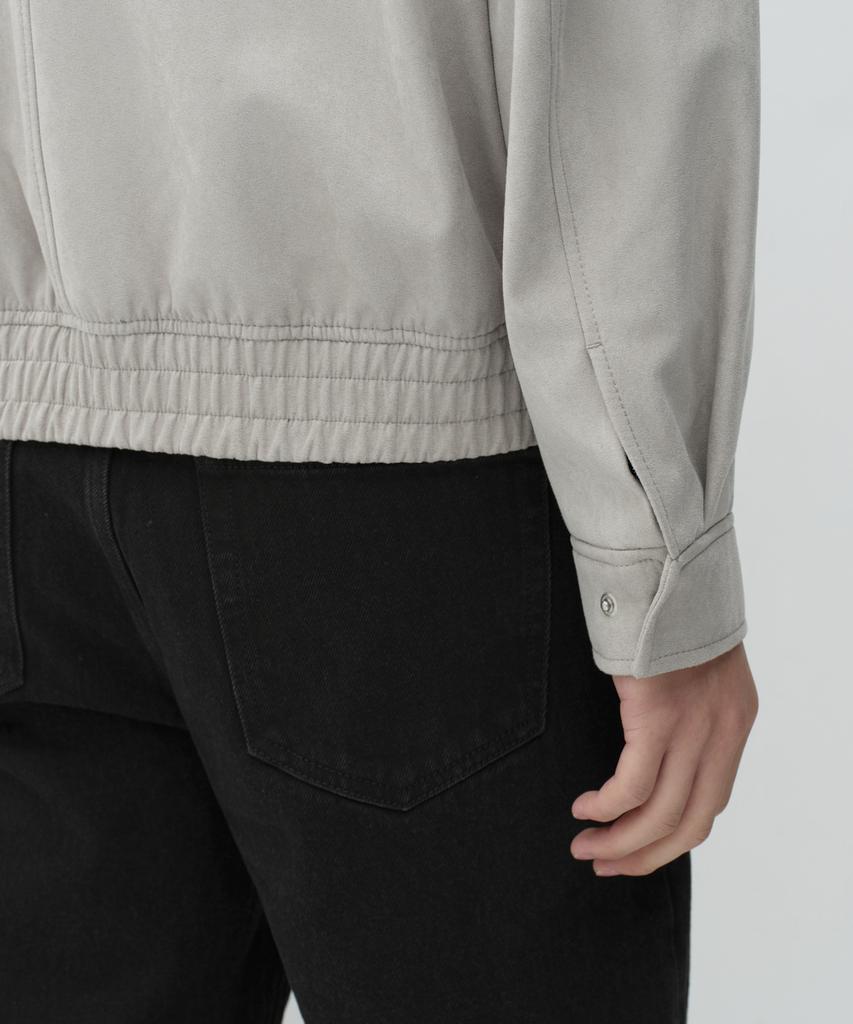 MUSINSA STANDARD Synthetic Suede Minimal Blouson Jacket [Light Grey]