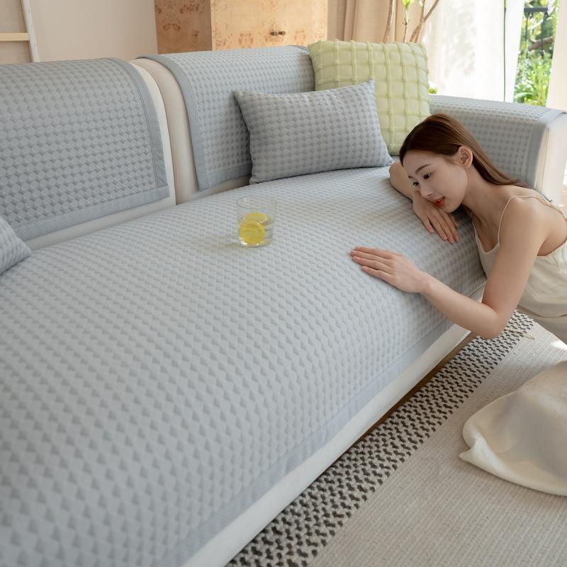 New Cool Doudou Sofa Cushion Universal Cream Wind Mat Seat Cushion Ice Silk All-Inclusive Cover Cloth Towel