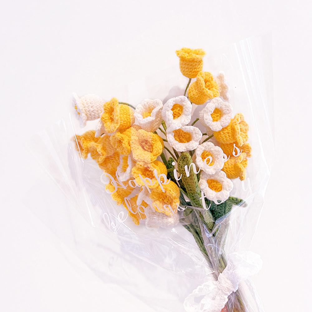 Artificial Flowers Diy Wool Crochet Handmade Lily Of The Valley Bouquet