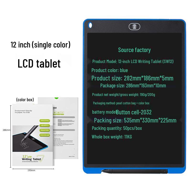ЖК-планшет для письма - 12"/10"/8,5"/4,4" Доска для письма и рисования для детей