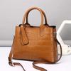 Genuine Leather Women's Bag Casual Genuine Leather Bag Top Layer Cowhide Crocodile Print Diana Bag All-in-one Shoulder Crossbody Tote Bag