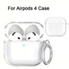 Прозрачный чехол из ТПУ для наушников Apple AirPods 4, противоударный защитный чехол с брелоком для аксессуаров наушников Airpods 4