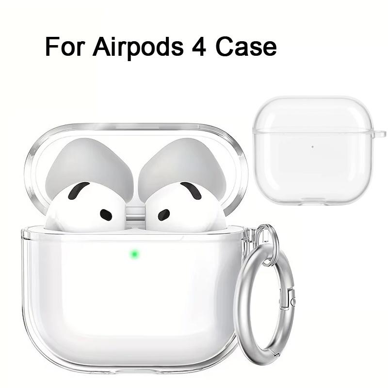 Прозрачный чехол из ТПУ для наушников Apple AirPods 4, противоударный защитный чехол с брелоком для аксессуаров наушников Airpods 4