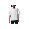 Solid Color Logo Round Neck Short Sleeve T-Shirt Kids Tops White FQ0772-100