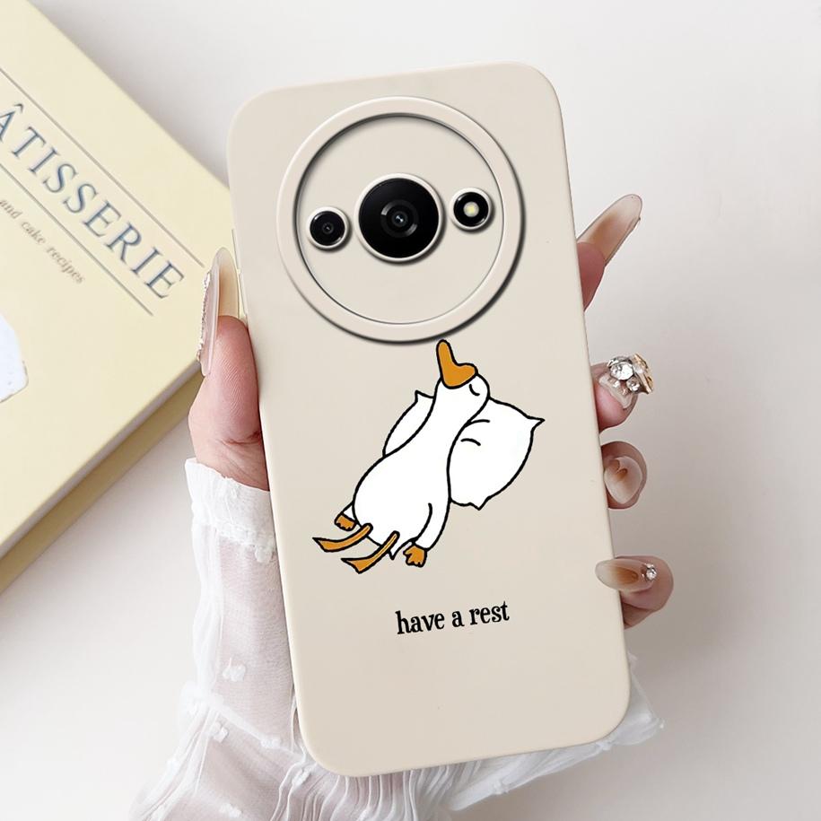 Чехол для Xiaomi Redmi A3 2024 Новый Модный Квадратный Силиконовый Цветочный Чехол для Защиты Объектива Камеры для Xiaomi Poco C61 RedmiA3 Бампер