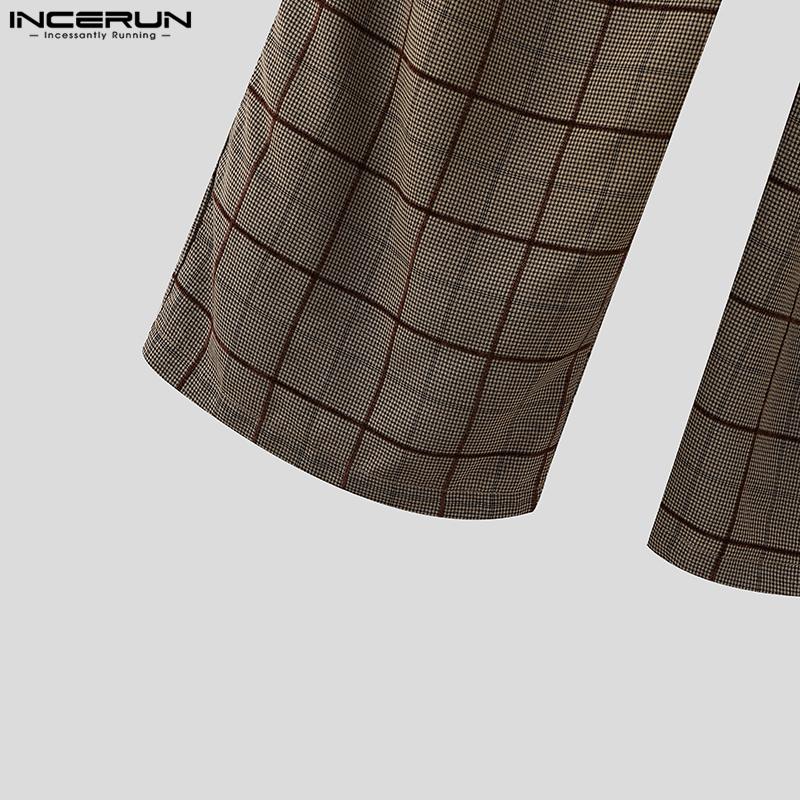 INCERUN Мужские брюки с застежкой-молнией сбоку и перекрученной талией, длинные брюки с широкими штанинами