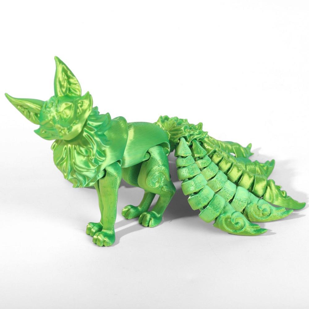 PLA 3D-печатная модель лисы, многосуставная, подвижная фигурка лисы, разноцветная, шарнирная фигурка животного, настольное украшение