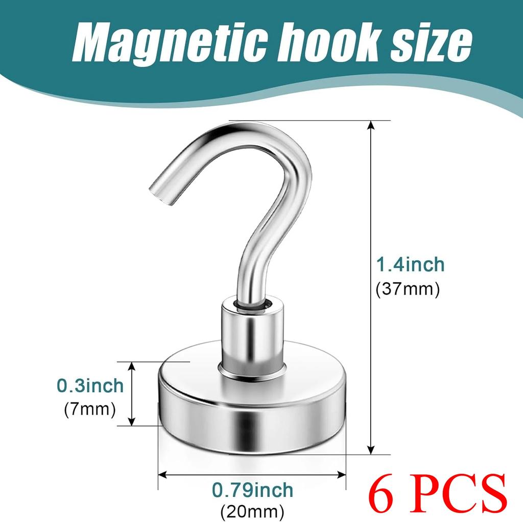 ZEXEF Multi Purpose Metal Strong Magnetic Storage Hooks for Door Kitchens Refrigerators and Garage Walls Storage Hooks