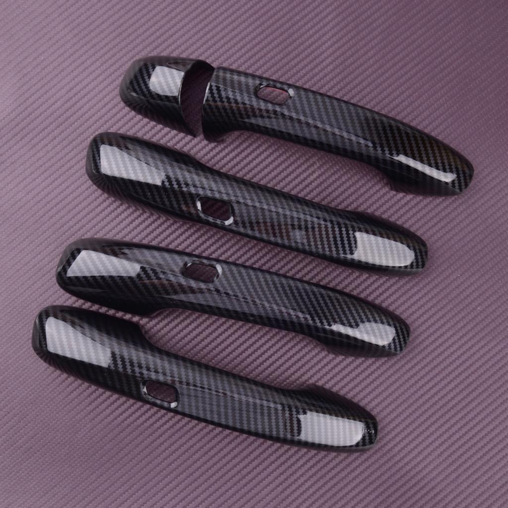 Carbon Fiber Grain Exterior Door Handle Covers with Sensor Entry Kit Fit for Mercedes Benz B C E S GLB GLC CLS GLE EQC Class