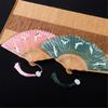 Exquisites Handmade Folding Hand Fan Bamboos Silk Fan Showcasing Aesthetic Suitable For Traditional Art And Lifestyle