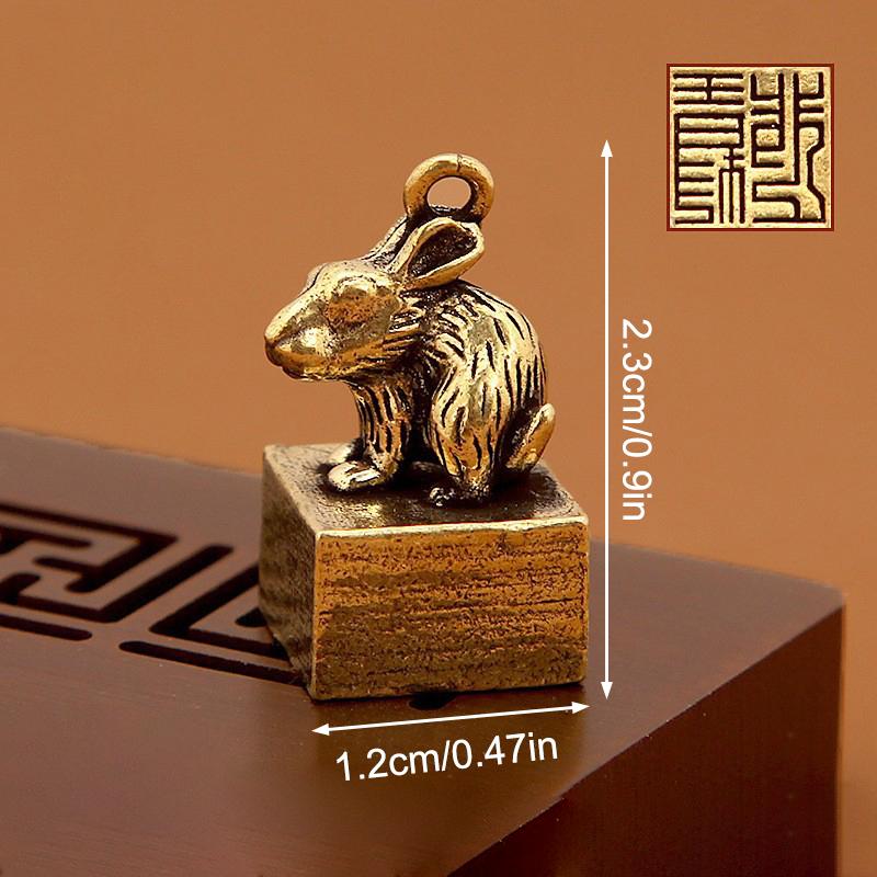 Китайский латунный зодиак винтажная печать брелок кулон подвеска для рюкзака ремесло сувенир подарок