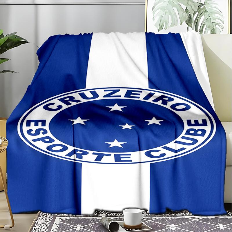 1PC Cruzeiro Esporte Clube Printed Soft Flannel Blanket Throw for Adult Bedroom Living Room Sofa Camping Travel Fan gifts Christmas Gifts