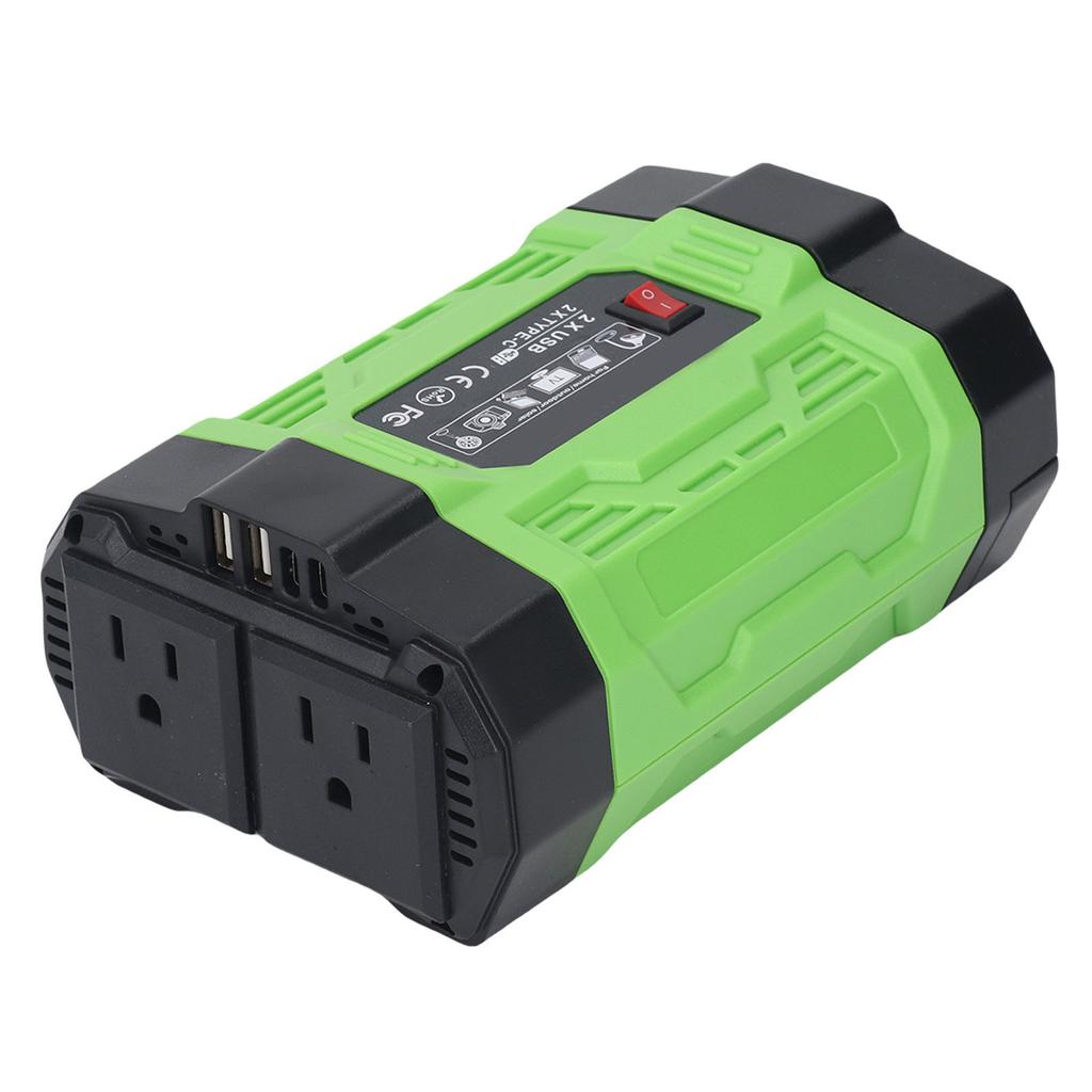Car Power Inverter 200W 12V DC To 110V AC Car Inverter Converter with 2 USB 2 Type C 2 Sockets