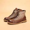 Модные мужские туфли ретро коричневые кожаные мужские туфли повседневные короткие ботинки из натуральной кожи для отдыха на открытом воздухе