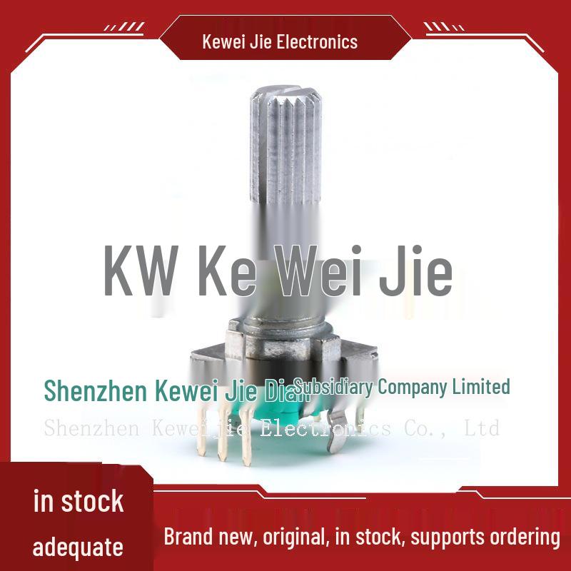 Plum Blossom Pattern EC11 Rotary Encoder Switch with 20mm Shaft, 5-Pin