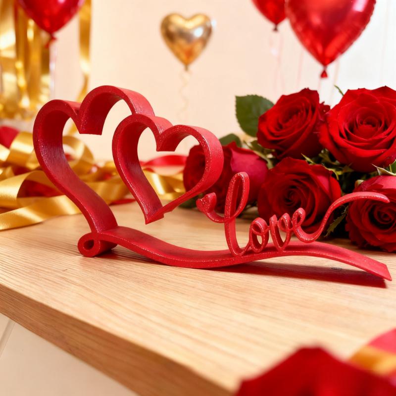 3D Печать Красные Розовые Буквы LOVE Настольные Украшения С Днем Святого Валентина 2026 Атмосферный Декор Свадебное Предложение Реквизит Подарок Любви