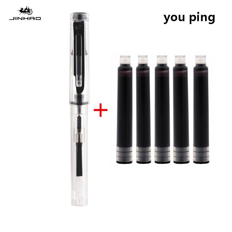 Новая прозрачная цветная деловая офисная перьевая ручка Jinhao Школьные канцелярские принадлежности для студентов