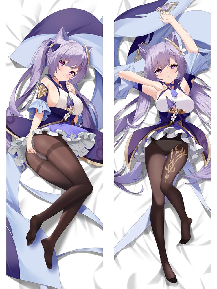Genshin Impact Keqing Dakimakura Anime Otaku 2-Side Printed Waifu Decor Hugging Body Pillow Case Otaku Cushion Pillows Cover
