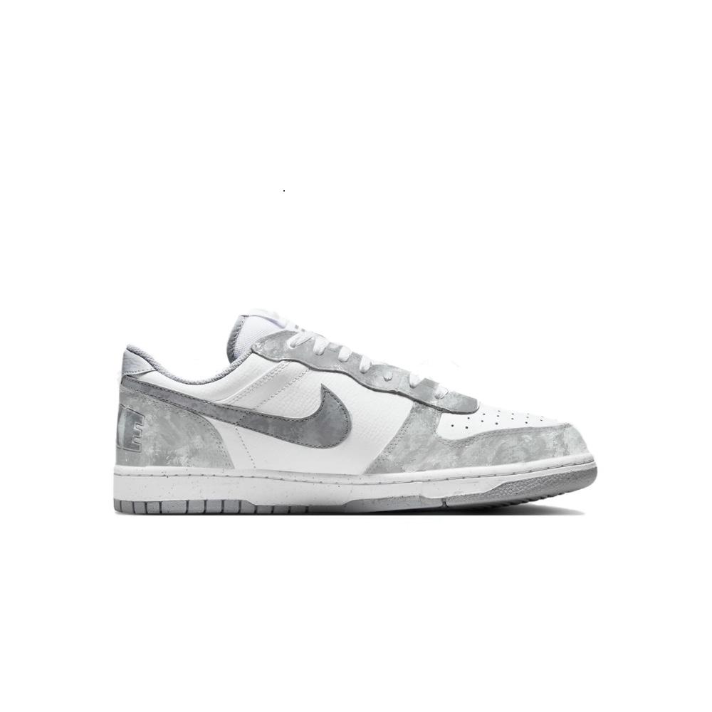 Nike Big Cloud Pattern Auspicious Qilin PU Slip Resistant Low top Casual Skateboard Shoes Unisex Gray White 355152-106(Team239-)