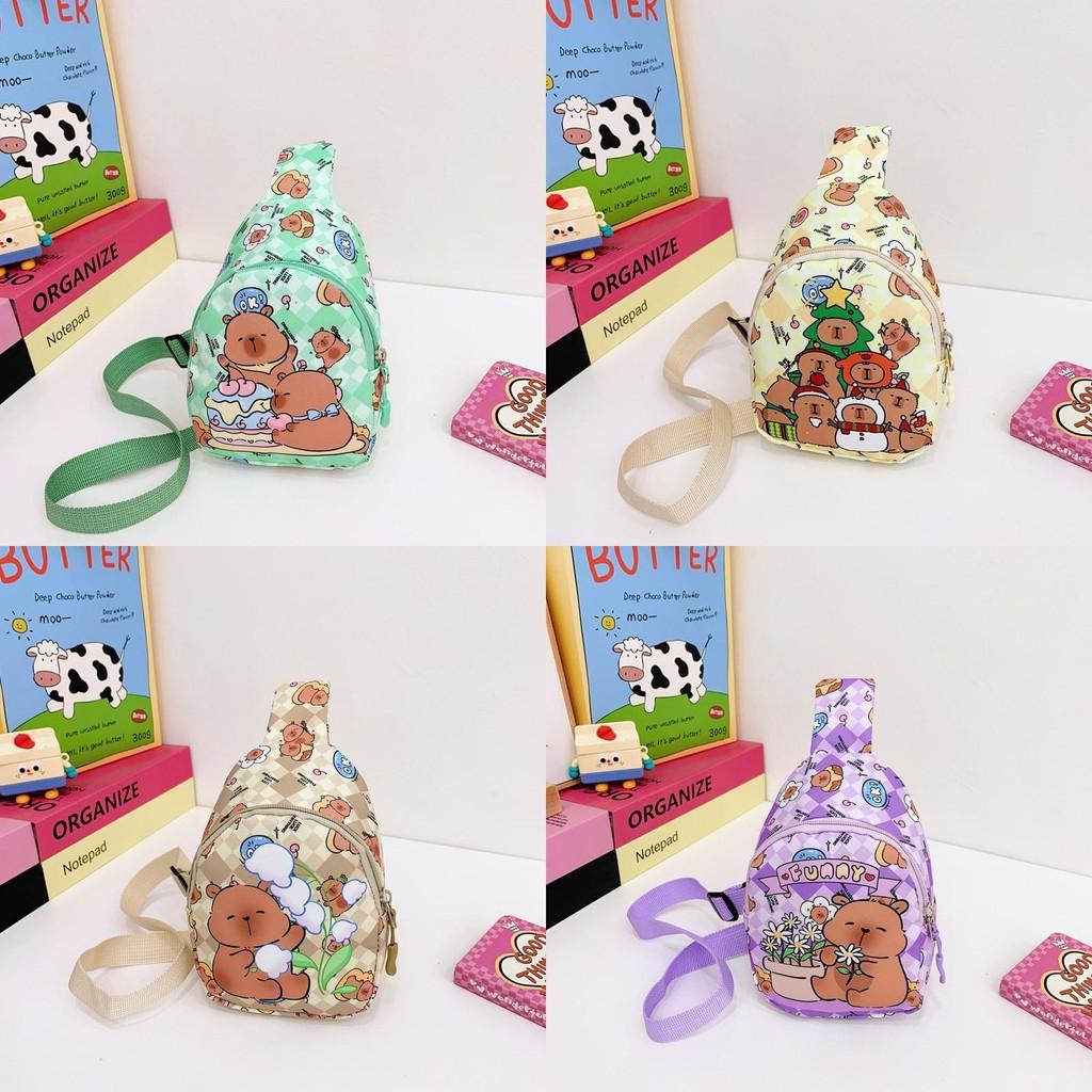 Printing Capybara Children Crossbody Bag Cartoon Casual Outdoor Bag Shoulder