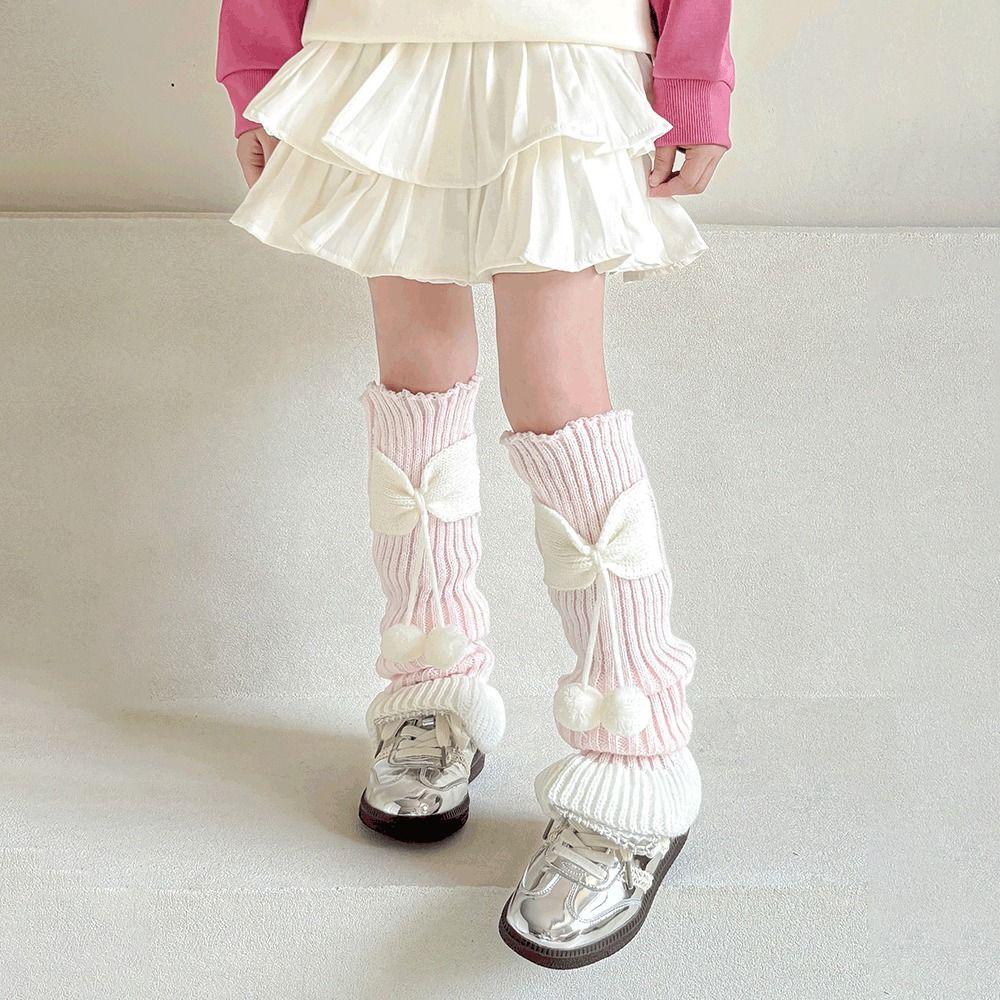 Ruffles Warm Leg Cover Bow Children's Long Socks Kawaii Leg Warmers Socks Y2k Girls