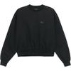 Y-3 Solid Color Letter Logo Printed Ribbed Crew Neck Straight Long Sleeve Sweatshirt Women Sweatshirt Black JD9789