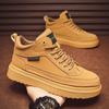 Men's High-top Sneakers Fashion Leather Casual Boot Classic Lace Up Ankle Boots for Men Non Slip Platform Boots Botas Masculinas