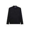 Solid Color Sports Knit Long Sleeve Polo Shirt Men Tops Black F11M212201FBK