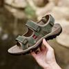 Мужские сандалии из натуральной кожи, спортивная пляжная обувь для улицы, нескользящие римские сандалии, крутые шлепанцы с открытым носком, быстросохнущая обувь для плавания и акваспорта