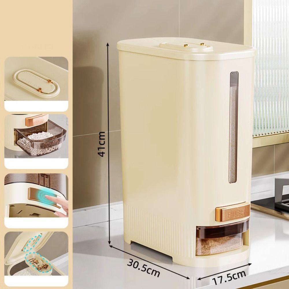 Герметичный контейнер для риса большой вместимости 6/11 кг, ведро для хранения порошка, новая кухонная коробка для хранения