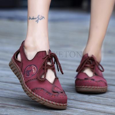 Женские сандалии из натуральной кожи с закрытым носком, сандалии-гладиаторы с открытым носком, женские летние римские туфли, повседневные женские сандалии на плоской подошве