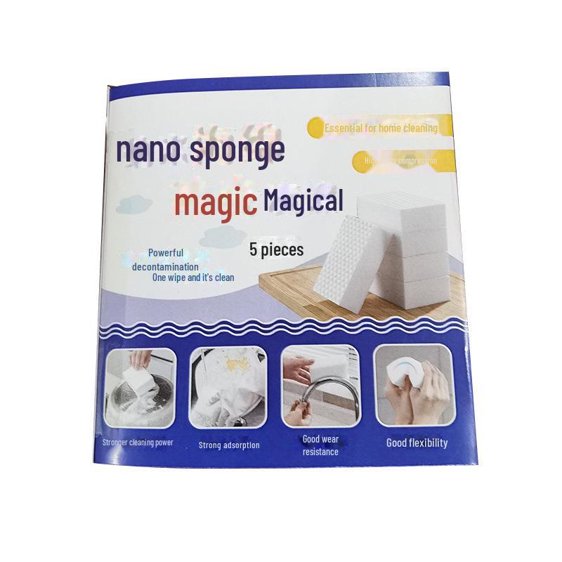 Чистящая губка Nano Sponge Magic с 2-кратным сжатием — эффективная для грязи, бережная для поверхностей. Идеально подходит для автомобилей и кухонь.