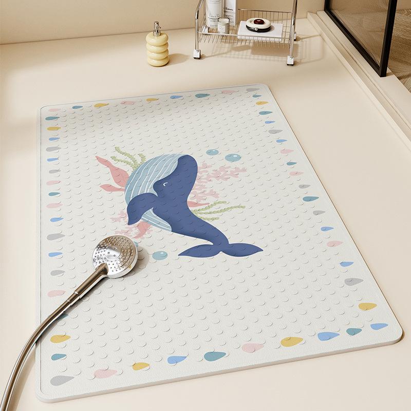 Противоскользящий коврик для ванной комнаты из ПВХ: Водонепроницаемый коврик для душа и ванны с присосками для безопасности