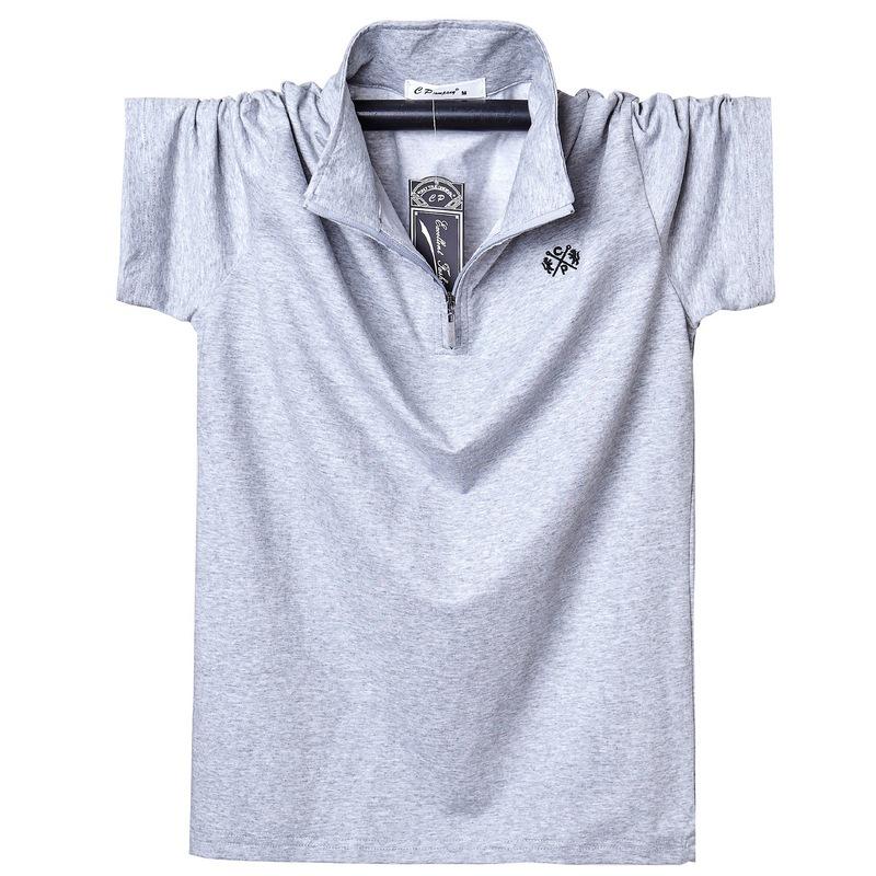 Новая мужская рубашка поло с коротким рукавом плюс размер футболка поло на молнии с коротким рукавом