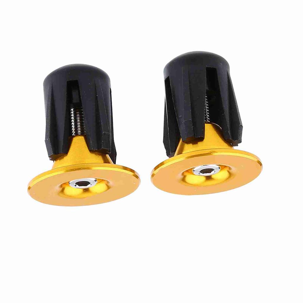 2 шт. цветные алюминиевые велосипедные рули, ручки, заглушки, колпачки (Золото)