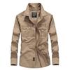 Life Military Solid Long Open Casual Shirt Size M's Men's Shirt, Color, Sleeve, Collar, (Khaki, L)