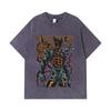 275 GSM Washed T-shirts 100% Cotton One Punch Man V8 Garou Print Unisex Heavy Cotton T Shirt
