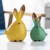 Long Eared Bunny Sculpture Ornaments Desktop Ceramic Easter Rabbit Bunny Figure Cute Home Decorations