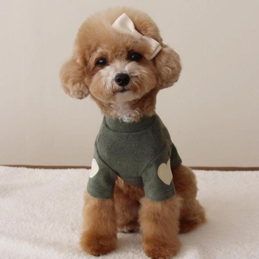 Теплая базовая футболка для собак с узором «Любовь», зимняя одежда для щенков, одежда для собак на двух лапах, для собак, щенков, кошек