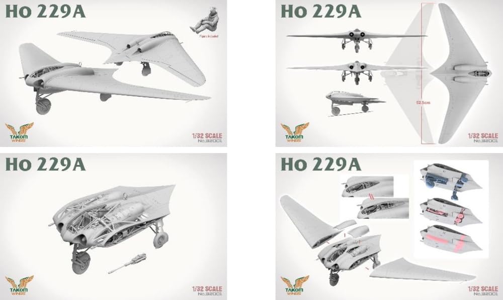 Tacom Серия Wings Horten Ho229A Пластиковая модель TKO32001 1/32 (Самолет)